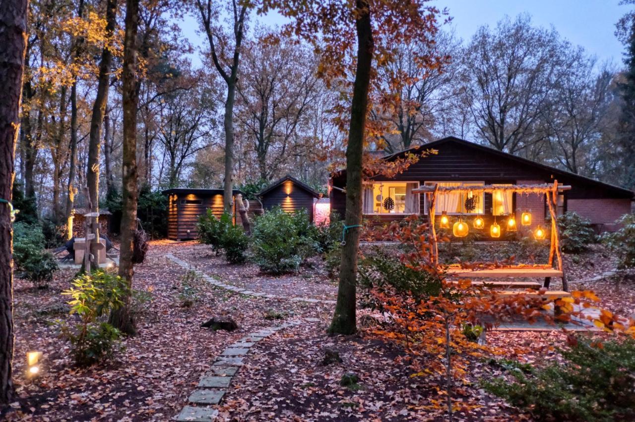 Lodge In Een Bosrijke Omgeving Met Hottub & Sauna Opt Rheezerveen Extérieur photo